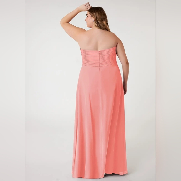 Eureka Pink Formal Strapless Maxi Dress+Matching Scarf Womens Plus Size 3x Large - Picture 2 of 12